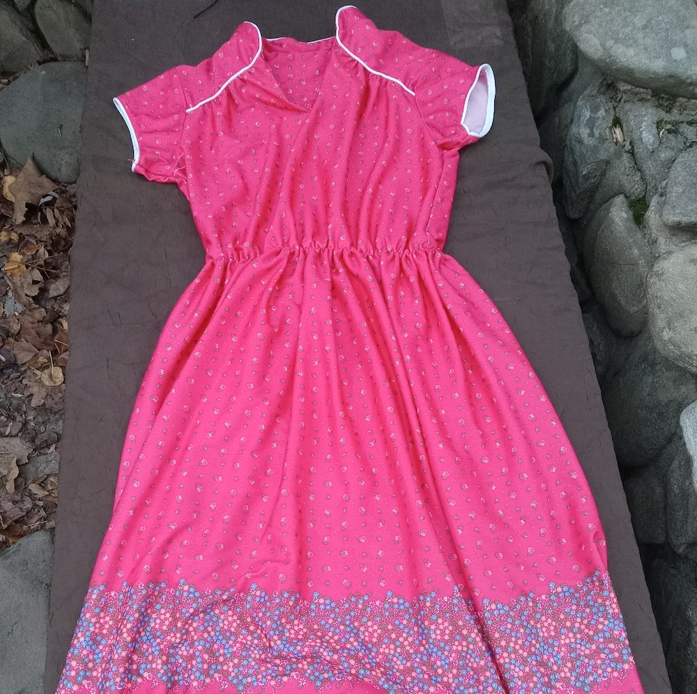 Vintage Pink Floral Dress